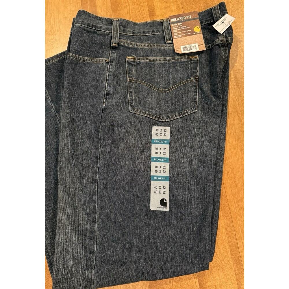 Mens Carhartt Holter Jeans 40 X 32 Relaxed Fit Straight Leg Denim Bed Rock NWT - Picture 3 of 10